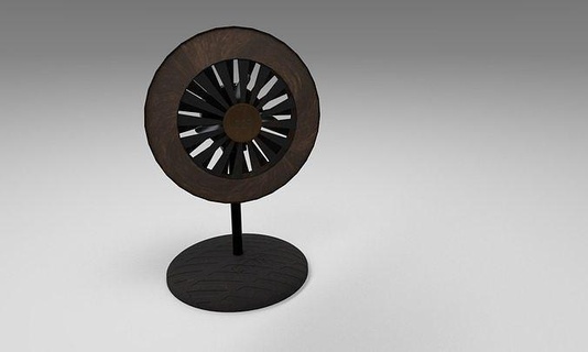 ahşap kapalı ayakta hayran Sanat retro eski nostaljik Ayakta fan bıçak ağzı içeride pil çelik ev mobilya 3d print model - Mito3D