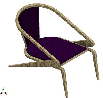 bois designer chaise tissu coussin conception intérieur décoration meubles maison 3d print model - Mito3D