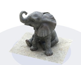 legno elefante statua animale 3dscan scultura arte scansioni repliche natura 3d scansione maya fotogrammetria miscelatore miniatura stampabile 3d print model - Mito3D