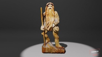 madeira figura viking fantasia floresta personagem jogos criatura guerreiro homem barba estátua escultura natureza masculino selvagem rei régua arte esculturas 3d print model - Mito3D
