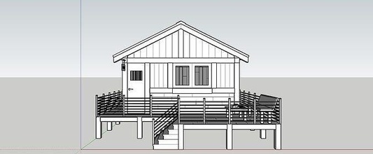 ahşap kulübe ev mimari aile bina pencere dış kapı iç çatı yerleşik inşaat 3d print model - Mito3D