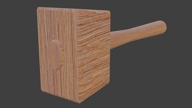 wooden mallet hammer oak club tool carpenter chisel blacksmith hard craft construction hobby diy hand tools builder woodworker 3d print model - Mito3D