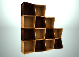 wooden modular shelving house wood bookcase shelf cube cabinet transformer furniture 3d print model - Mito3D