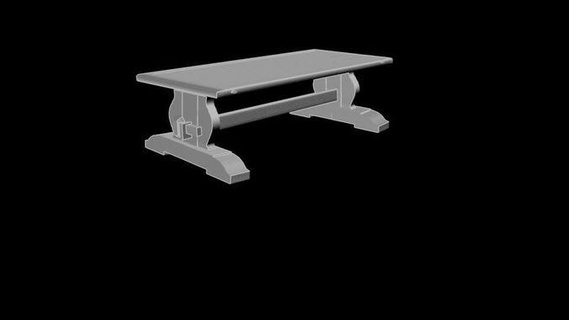 hölzern Tabelle poly Modell Möbel Tabellen Essen medival Haus 3d print model - Mito3D