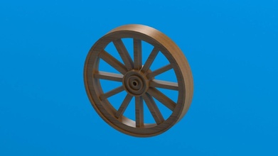 wooden wheel 3d printable antique outdoors tire hobby diy 3d print model - Mito3D