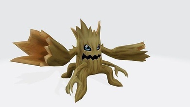 woodmon arbre souche trou in it digimon monstre anime dessin animé modèle jeux jouets 3d print model - Mito3D