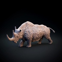 laineux rhinocéros prévu 3d impression disparu préhistorique animal créature dnd compagnon réaliste fourrure table figure mini miniature imprimable art sculptures 3d print model - Mito3D