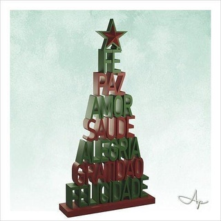 kelime ağaç Noel dekor Sanat neşe isa doğuş tatil ev 3d print model - Mito3D