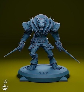 huargen pícaro mundo Warcraft nivel 21 hombre lobo Guau espada juegos juguetes 3d print model - Mito3D