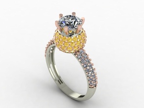 Arbeit Schmuck Entwerfen Luxus leuchtenden Juwel Liebe Mode Sterling Diamant Ring druckbar Engagement Hochzeit Gold Platin elegant Finger Silber Ringe 3d print model - Mito3D