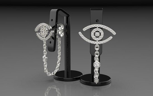 Welt Ohrringe Mode Schmuck Gold Diamant Silber Juwel Engagement Hochzeit Ring Luxus Ringe Platin Ohrring 3d print model - Mito3D