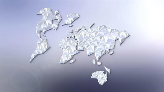 world map poly 3dprinting decration ornament art mathematical 3d print model - Mito3D