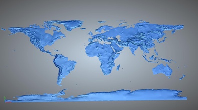 Welt Karte Wissenschaft stl die Erleichterung topologische andere 3d print model - Mito3D