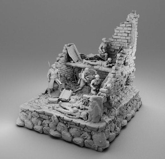 mundo guerra prêmio arma fogo escultura casa decoração 3d print model - Mito3D