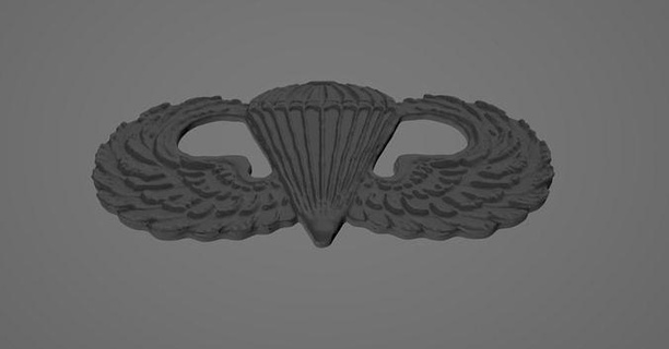 mondo guerra ii paracadutista ala ww2 worldwar2 militare durante seconda mondiale esercito aeromobili medaglie distintivo medaglia America passatempo Fai 3d print model - Mito3D