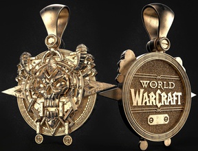 world warcraft death knight crest wow buy 3d embellishment jewelry pendant earrings gold pendants printable art statue 3dprint games 3d print model - Mito3D