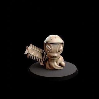 worm chainsaw player fantasy football toy game miniature 3d 3dsculpture gametoys miniatures bloodbowl gamers play games toys board 3d print model - Mito3D
