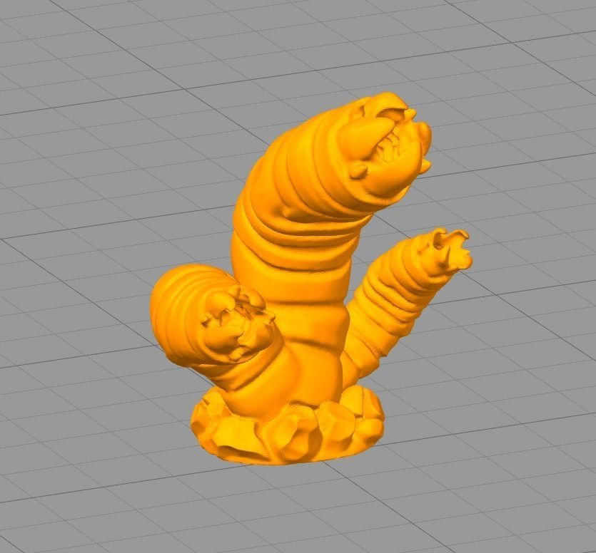 worm in miniatura la scultura statua invertebrati giochi i giocattoli consiglio da tavolo 3D print model - Mito3D