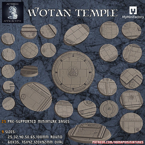 wotan tempio impostato 25 pre supported modelli miniature asgard vichinghi odino thor cavaliere giochi guerra tavolo basi dnd warhammer 40k giocattoli tavola 3D print model - Mito3D