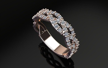 woven jewelry gem wedding silver luxury platinum carat fashion shining diamond ring brilliant sterling gold earring bracelet brillant rings 3d print model - Mito3D