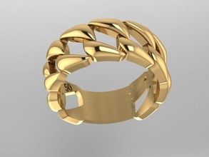 tejido anillo lujo oro moderno imprimible cubano joyería joya platino plata compromiso Moda belleza cadenas anillos trenzado mueble cesta 3d print model - Mito3D