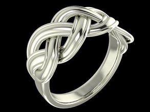 woven ring luxury gold modern printable cuban jewelry platinum silver engagement fashion beauty chains rings braided mobilier basket 3d print model - Mito3D
