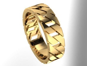 tejido anillo lujo oro moderno imprimible cubano joyería joya platino plata compromiso moda belleza cadenas anillos trenzado mueble cesta 3d print model - Mito3D