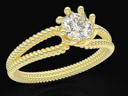 tejido solitario anillo compromiso plata oro anillos imprimible joyería joya Boda belleza libra esterlina platino Moda cuerda 3d print model - Mito3D