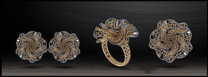 verpackt Rose electro fusion Mode Ring Gold druckbar Juwel Schmuck Engagement Schönheit Kunst Solitär bereit Kleidung Arbeit Truthahn Türkisch Italien Italienisch Ringe 3d print model - Mito3D