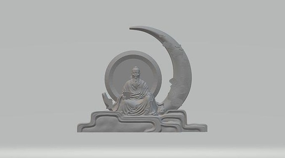 wu daozi - confucius 3d model buddha cnc sculpture statue meditation buddhism printable deity god religion 3dsmax zbrush abstract art scripts modelling miniatures figurines sculptures 3d print model - Mito3D