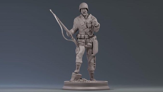 ww2 easy company solidier soldier army war miniatures furniture printable military weapon character world print organic figurines art sculptures 3d print model - Mito3D
