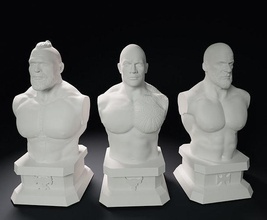 atual wwe pacote bustos rocha triplo h brock lesnar dwayne johnson escultura luta livre lutador super estrela lucha libre estátua esculturas arte 3d print model - Mito3D