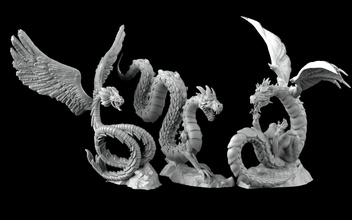 wyrms wyrm wyvern lindwyrm snake fantasy monster dungeon dragons warrior ninth age warhammer confrontaion drake viverna presupported coatl wings creature patreon games toys board 3d print model - Mito3D