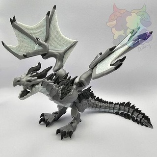 wyvern - flexi articulated dragon print place supports flexible jointed poseable wyrm fantasy toy cool wing games toys 3d print model - Mito3D