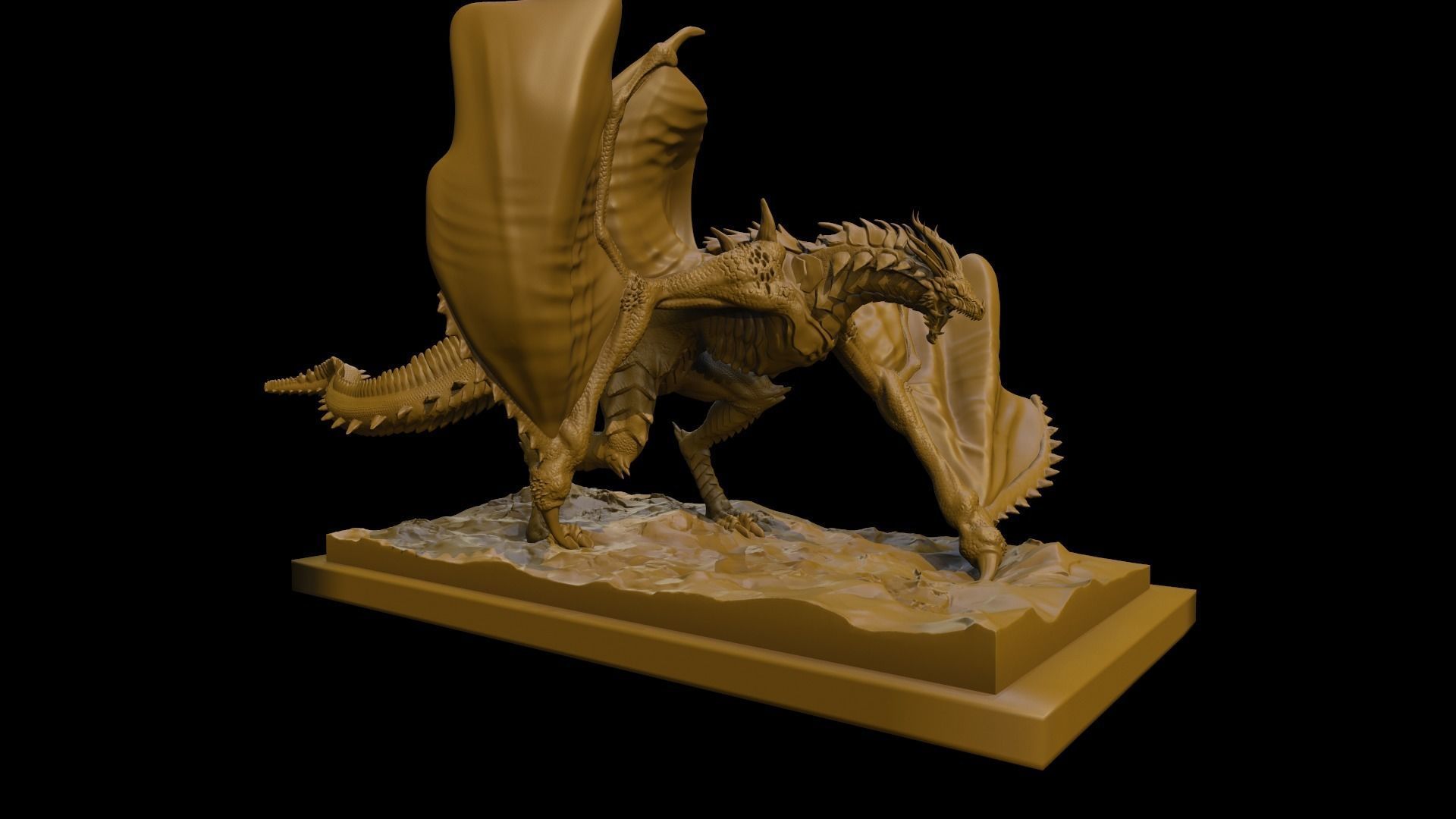 wyvern dragon fantaisie créature monstre magique bête reptile art sculptures 3D print model - Mito3D