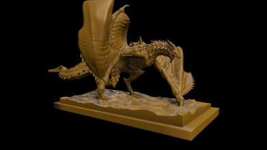 wyvern dragon fantasy creature monster magical beast reptile art sculptures 3d print model - Mito3D
