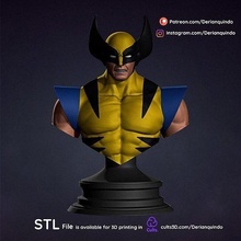 x-men 90s collection - wolverine bust xmen marvel heroes comics tvseries animatedseries cartoon 3dprint 3dprintable collectibles fanart movies claws games toys 3d print model - Mito3D