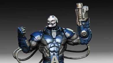 men apokalypse skulptur futuristisch cyborg statue krieger mechanisch xmen comic sci fi fan art fiktion roboter zukunft kunst skulpturen 3d print model - Mito3D