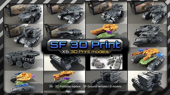 x6 3d imprimível modelos sf terra veículos veículo pbr scifi rts mmorpg videogames futurista warcraft mmo estratégia cgpitbull jogos impressão 3dprint tanque brinquedos 3d print model - Mito3D