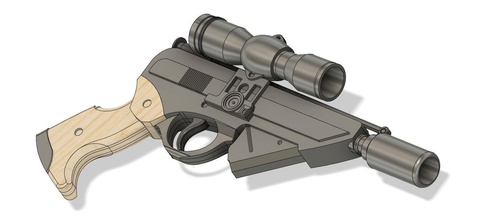 x8 sniper pistol - lando calrissian blaster starwars clonetrooper clonewars landocalrissian battlefront battlefrontii battlefront2 returnofthejedi hobby diy 3d print model - Mito3D