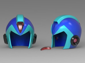 x casco usable rockero megaman rockman megamanx juego bricolaje diy anime cosplay pasatiempo 3d print model - Mito3D