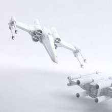 x ala stella guerre tecnologia aeromobili aereo militare natura bianca stampabile engagement gioielleria scienza ingegneria 3d print model - Mito3D