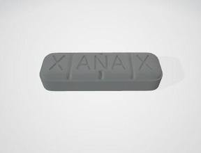 xanax model benzo drug 3d molecule chemical pharma pill eat asian bottle anime emergency med pillow bag goku tools science 3d print model - Mito3D