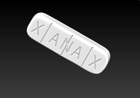 Xanax Pille Kunst Blau Plastik Skulpturen 3d print model - Mito3D
