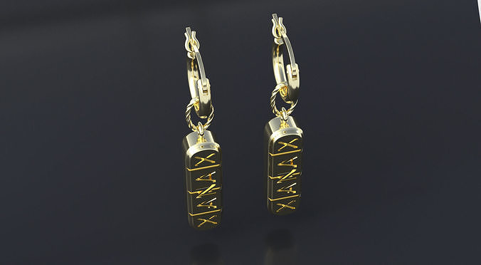xanax haplar küpe 3d Yazdır cnc model sterlin moda yüzük gümüş mücevher düğün güzellik yazdırılabilir elmas ilaç nişan taş parlak takı altın 3D print model - Mito3D