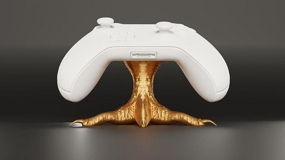 xbox controller stand holder funny chicken foot print mount hobby diy 3d print model - Mito3D