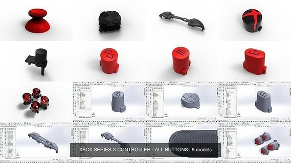 xbox dizi kontrolör düğmeler Aksesuarlar oyun oyunlar 3d kolu tetiklemek tamponlar ev Menü Paylaş oyuncaklar 3d print model - Mito3D