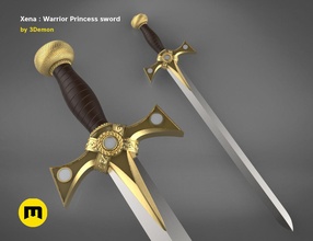 xena guerrier princesse épée acier fer dague gothique lame arme chevalier grèce d'or or réplique taille lourd mystique aventure jeux jouets 3d print model - Mito3D