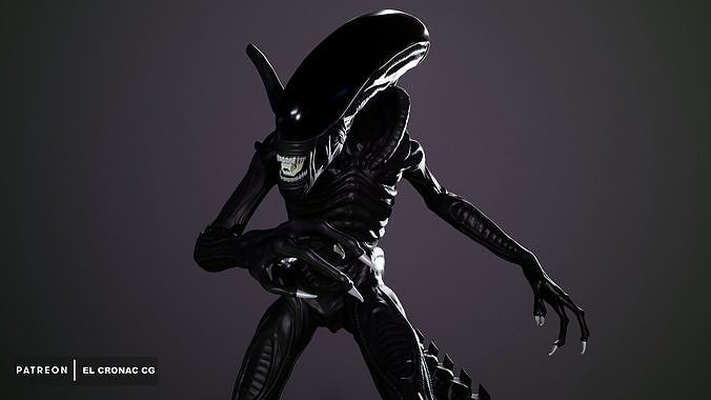 xenomorfo extraterrestre ciencia fi personaje criatura figura avp extraterrestre depredador estatua escultura juegos juguetes arte esculturas 3d print model - Mito3D