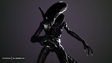 xenomorfo extraterrestre ciencia fi personaje criatura figura avp depredador estatua escultura juegos juguetes arte esculturas 3d print model - Mito3D